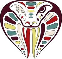 Ancient Tribal King Cobra Face Design vector