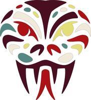 Tribal Coral Snake Face Design vector