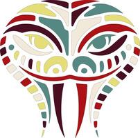 Mystical Asian Vine Snake Face Design vector