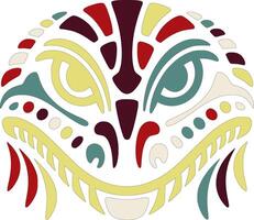 Mexican Beaded Lizard Face Design vector