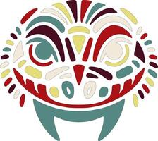 Ancient Mexican Beaded Lizard Face Design vector