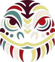 Mystical Mexican Beaded Lizard Face Design vector