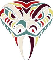 Stylized Tribal Taipan Face Design vector