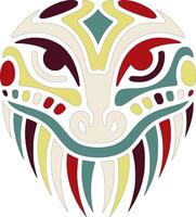 Ancient Tribal Glass Lizard Face Design vector
