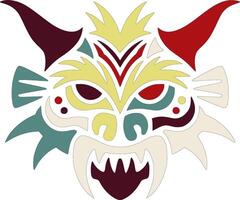 Ancient Tribal Thorny Devil Face Design vector