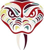 Ancient Stylized Tribal Taipan Face Design vector