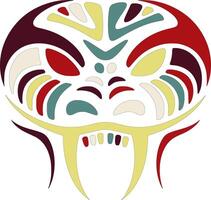 Ancient Tribal Death Adder Face Design vector