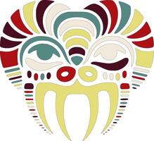 Mystical Tribal Banded Krait Face Design vector