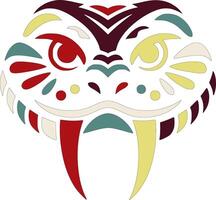 Iconic Tribal Puff Adder Face Design vector