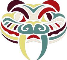 Mystical Tribal Puff Adder Face Design vector