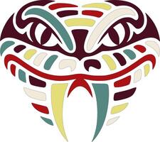 Ancient Tribal Puff Adder Face Design vector