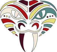 Ancient Tribal Gaboon Viper Face Design vector