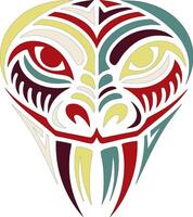 Ancient Tribal Black Mamba Face Design vector