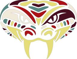 Mystical Tribal Gaboon Viper Face Design vector