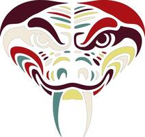 Tribal Boa Constrictor Face Design vector