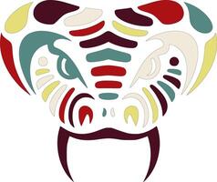 Mystical Tribal Boa Constrictor Face Design vector