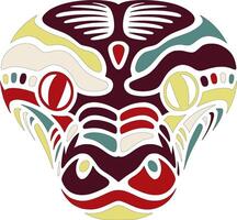 Ancient Green Tree Python Face Design vector