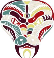 Mystical Green Tree Python Face Design vector