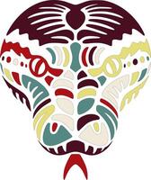 Iconic Tribal Reticulated Python Face Design vector