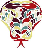 Mystical Tribal Reticulated Python Face Design vector