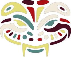 Ancient Stylized Tribal Hellbender Face Design vector