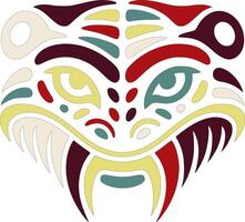 Iconic Stylized Tribal Hellbender Face Design vector