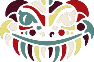 Mystical Stylized Tribal Hellbender Face Design vector