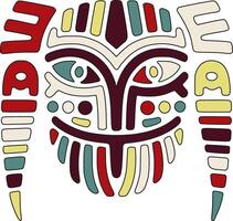 Mystical Stylized Tribal Olm Face Design vector