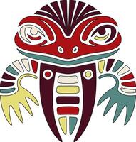 Mystical Stylized Tribal Newt Face Design vector