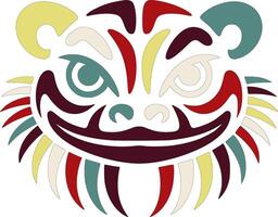 Mystical Tribal Tiger Salamander Face Design vector