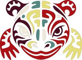 Ancient Tribal Tiger Salamander Face Design vector