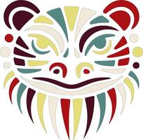 Iconic Tribal Tiger Salamander Face Design vector