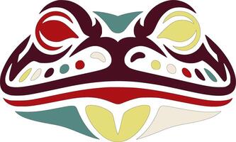 Mystical Tribal Goliath Frog Face Design vector