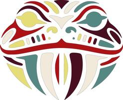 Ancient Tribal Goliath Frog Face Design vector