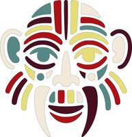 Ancient Stylized Tribal Uakari Face Design vector