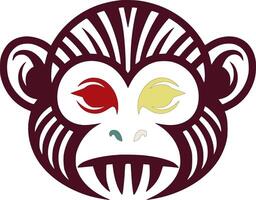 Tribal Squirrel Monkey Face Design vector
