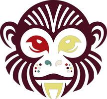 Ancient Tribal Squirrel Monkey Face Design vector
