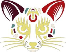 Stylized Tribal Ringtail Face Design vector