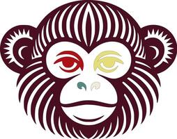 Tribal Titi Monkey Face Design vector