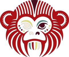 Ancient Tribal Titi Monkey Face Design vector