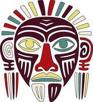 Mystical Stylized Tribal Grison Face Design vector