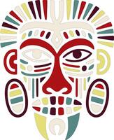Ancient Stylized Tribal Grison Face Design vector