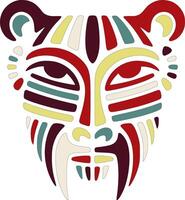 Ancient Stylized Tribal Oribi Face Design vector