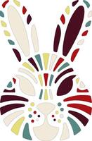 Tribal Volcano Rabbit Face Design vector