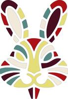 Tribal Swamp Rabbit Face Design vector