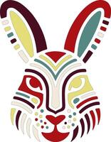 Mystical Tribal Arctic Hare Face Design vector
