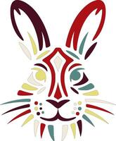 Tribal Snowshoe Hare Face Design vector