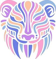 Iconic Stylized Tribal Tayra Face Design vector