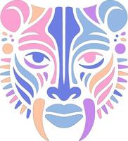 Stylized Tribal Fossa Face Design vector