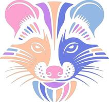 Stylized Tribal Civet Face Design vector
